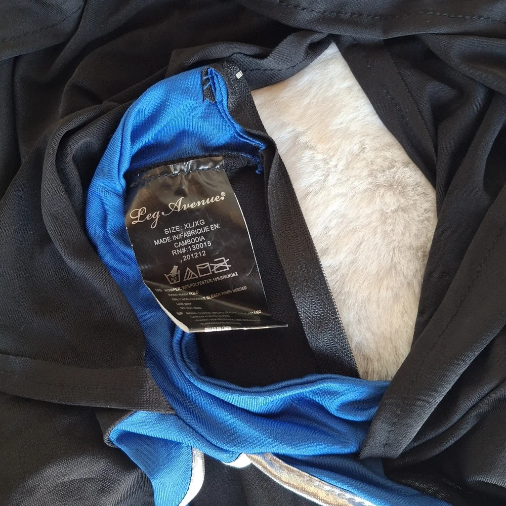 Halloween Dragon Ninja Leg Avenue Costume Blue Black XL Hooded Long Sleeve - Picture 8 of 10